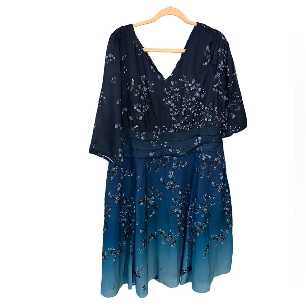 Wayward Fancies Eshakti Dress 1X/18 Night Garden Fairies Floral Gather MIDI